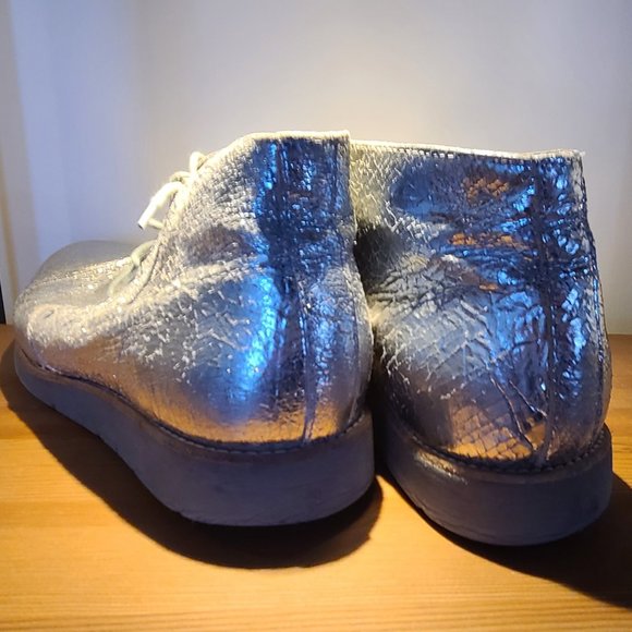 Silver Ankle Boots Lace Up United Nude FLX DSRT - Picture 9 of 12